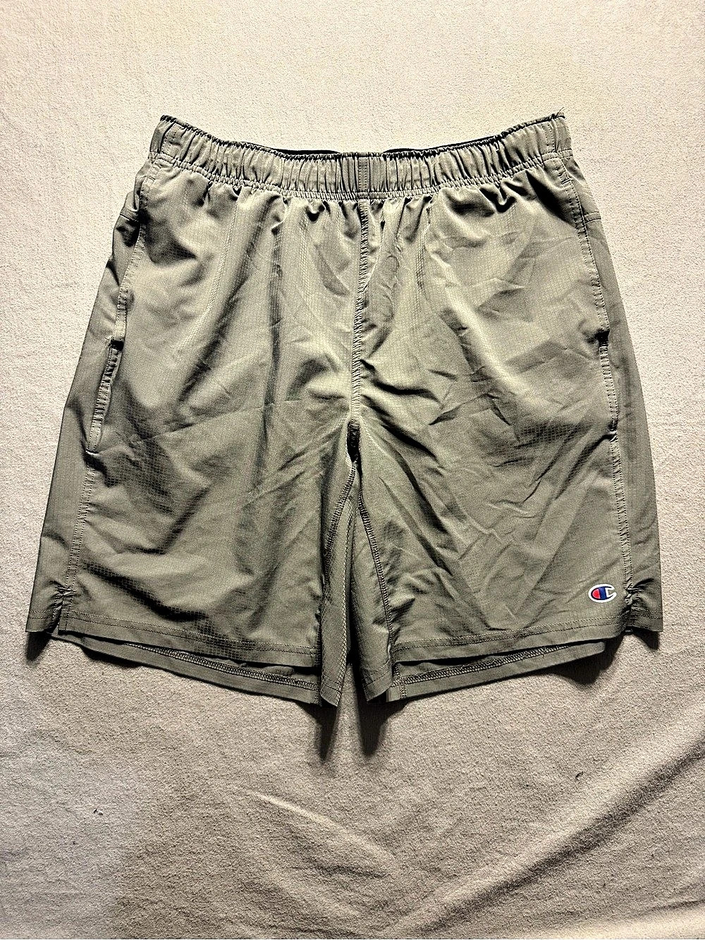 Champion Men's Woven Performance Ripstop Shorts Athletic Shorts Green Large